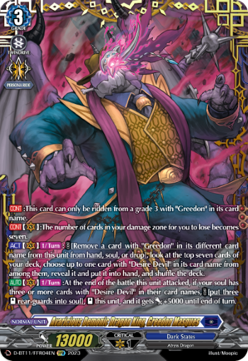 Avaricious Demonic Dragon King, Greedon Masques - D-BT11/FFR04EN - FFR