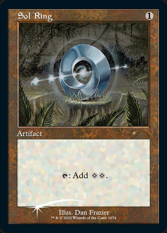 1x Sol Ring - Foil Etched - Retro Frame Light Play MTG Magic - Kid