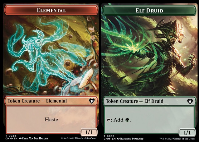 Elemental (0024) // Elf Druid (0032) Double-Sided Token