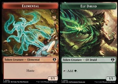 Elemental (0024) // Elf Druid (0032) Double-Sided Token