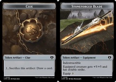 Clue (0040) // Stoneforged Blade (0046) Double-Sided Token