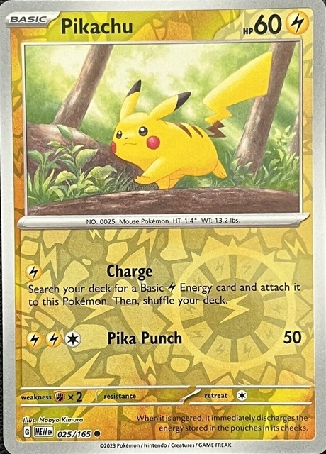 Pikachu - 025/165 - Common - Reverse Holo