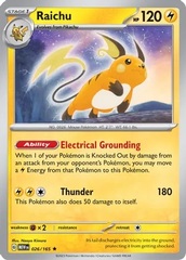 Raichu - 026/165 - Holo Rare - Reverse Holo