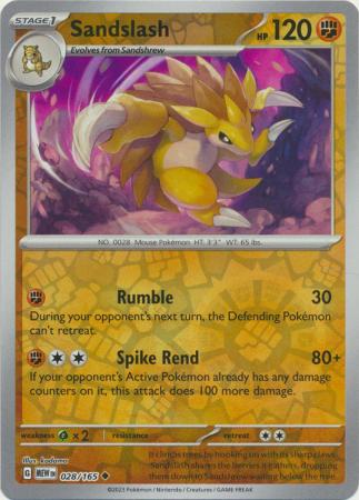 Sandslash - 028/165 - Uncommon - Reverse Holo