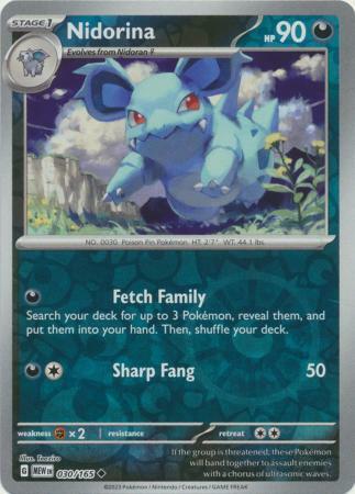 Nidorina - 030/165 - Uncommon - Reverse Holo