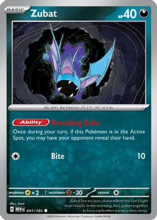 Zubat - 041/165 - Common - Reverse Holo