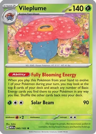 Vileplume - 045/165 - Holo Rare - Reverse Holo