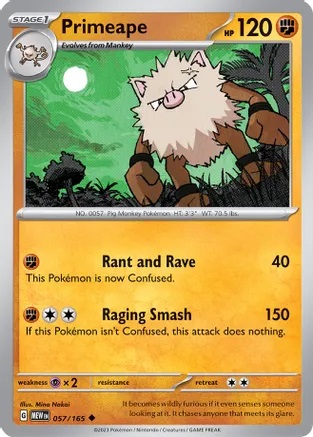 Primeape - 057/165 - Uncommon - Reverse Holo