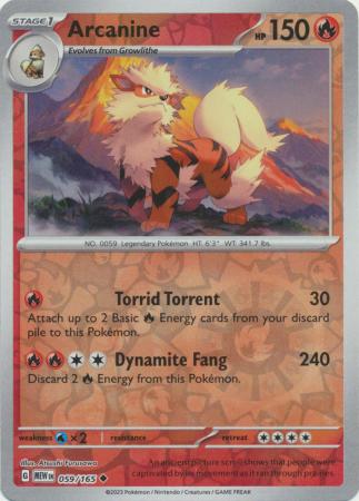 Arcanine - 059/165 - Uncommon - Reverse Holo