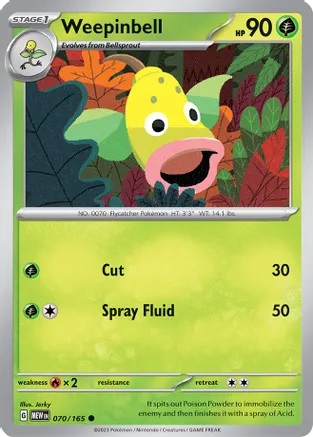 Weepinbell - 070/165 - Common - Reverse Holo