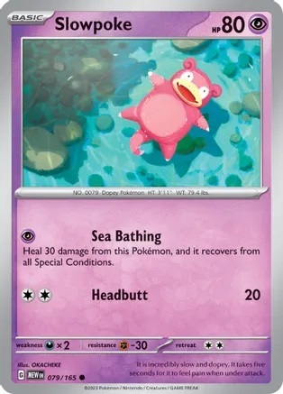 Slowpoke - 079/165 - Common - Reverse Holo