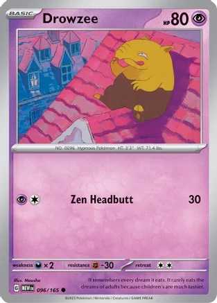 Drowzee - 096/165 - Common - Reverse Holo