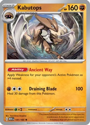 Kabutops - 141/165 - Holo Rare