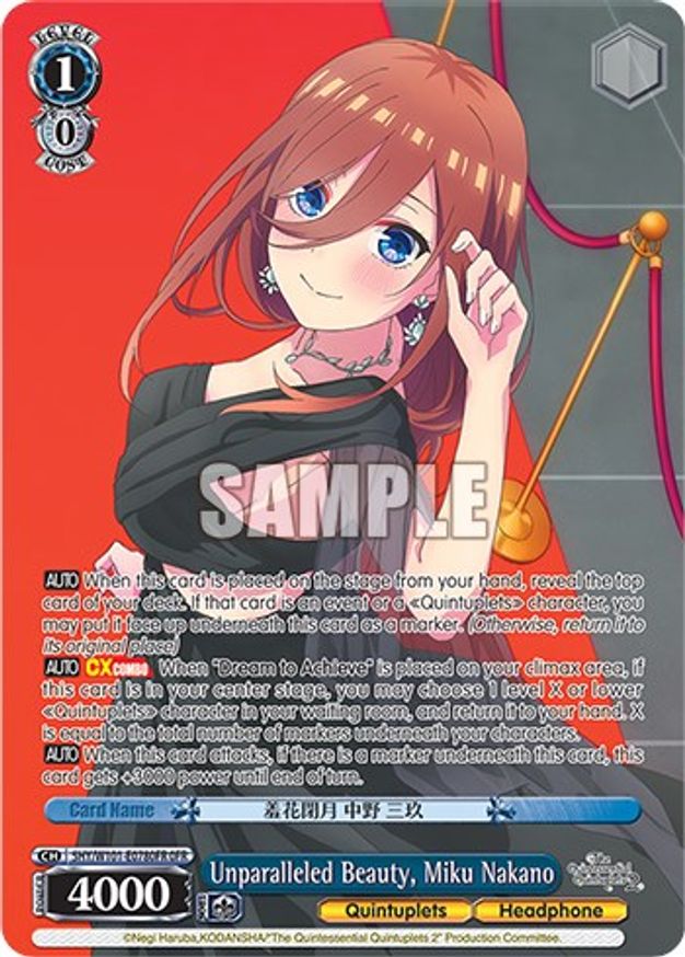 Unparalleled Beauty, Miku Nakano - 5HY/W101-E078OFR - OFR