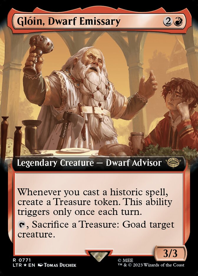 Gloin, Dwarf Emissary - Surge Foil - Extended Art