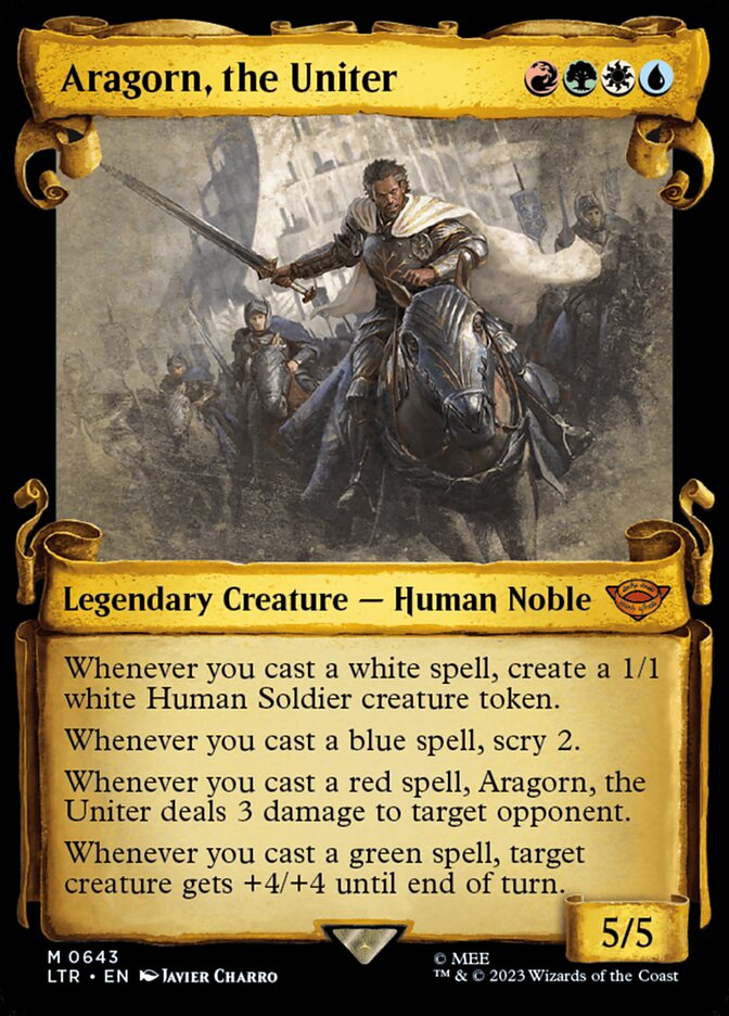 Aragorn, the Uniter - Showcase (Scrolls) (643) - Foil