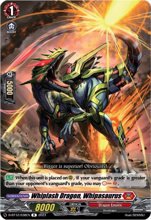 Whiplash Dragon, Whipasaurus - D-BT12/038EN - RR
