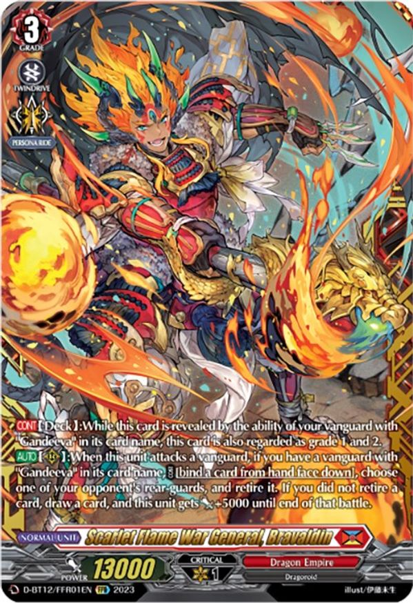 Scarlet Flame War General, Bravaldin - D-BT12/FFR01EN - FFR