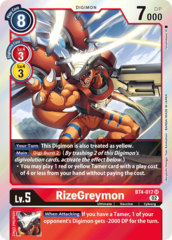 RizeGreymon - BT4-017 - SR (Resurgence Booster Reprint) - Foil