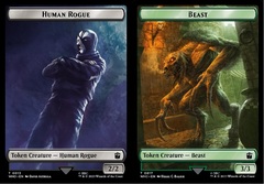 Human Rogue // Beast Double-Sided Token - Foil