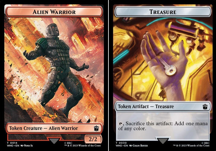 Alien Warrior // Treasure (0030) Double-Sided Token
