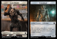 Alien Rhino // Cyberman Double-Sided Token - Foil