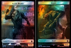 Alien Rhino // Beast Double-Sided Token - Surge Foil