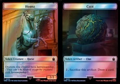 Horse // Clue (0053) Double-Sided Token - Surge Foil