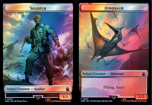 Soldier // Dinosaur Double-Sided Token - Surge Foil