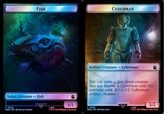 Fish // Cyberman Double-Sided Token - Surge Foil