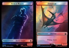 Human Rogue // Dinosaur Double-Sided Token - Surge Foil