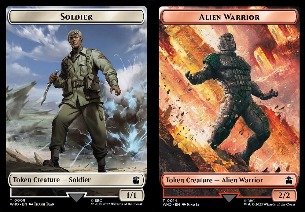 Soldier // Alien Warrior Double-Sided Token - Foil