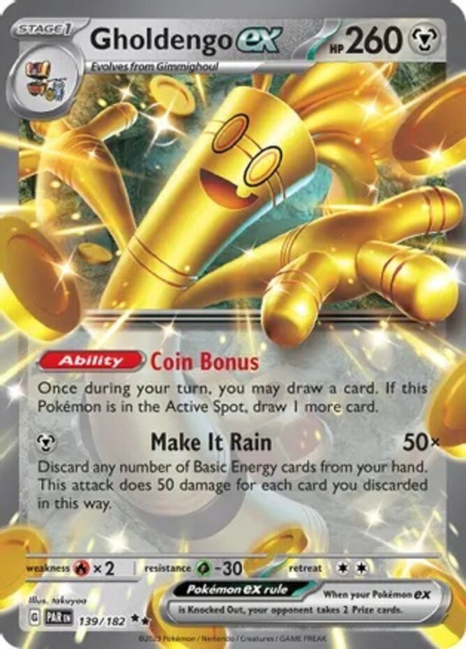 1x Gholdengo ex - 139/182 - Double Rare NM-Mint Pokemon SV04