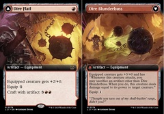 Dire Flail // Dire Blunderbuss - Foil - Extended Art