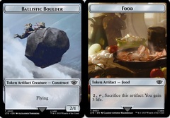 Ballistic Boulder (021) // Food (023) Double-Sided Token - Surge Foil