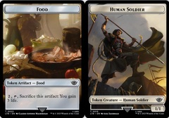 Food (023) // Human Soldier (015) Double-sided Token - Surge Foil