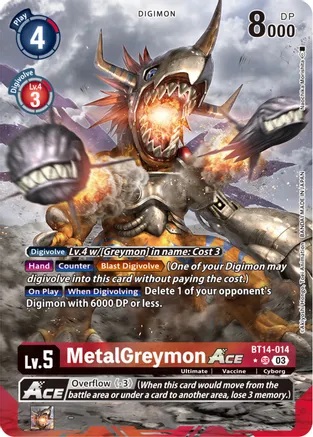 MetalGreymon Ace - BT14-014 - SR (Alternate Art) - Foil