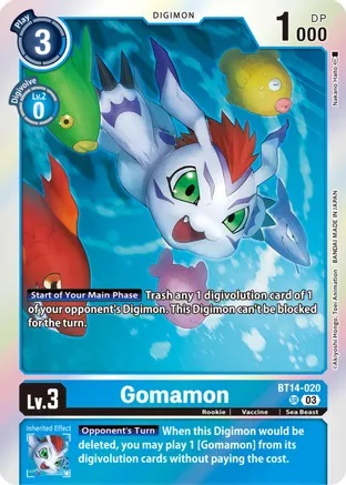 Gomamon - BT14-020 - SR - Foil