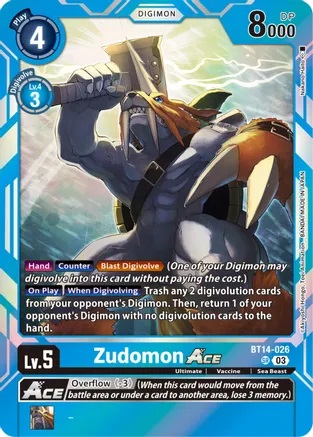 Zudomon Ace - BT14-026 - SR - Foil