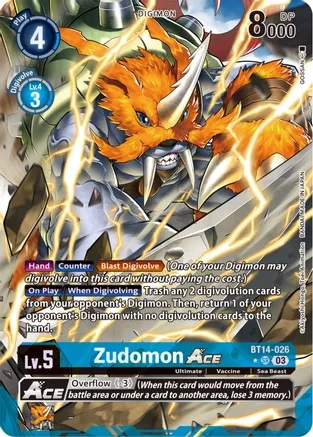 Zudomon Ace - BT14-026 - SR (Alternate Art) - Foil