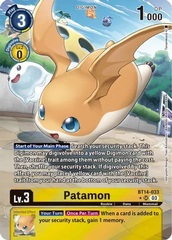 Patamon - BT14-033 - SR (Alternate Art) - Foil