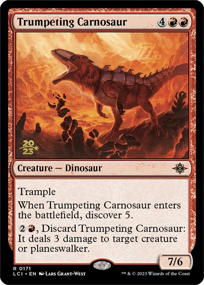 Trumpeting Carnosaur - Foil - Prerelease Promo