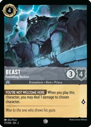 beast lorcana card 2023 Disney TCG Rise of the Floodborn #210/204 Wolfsbane Rush (This character can challenge the turn theyre played.)[ Roar] When you play this character 24 Beauty and the Beast