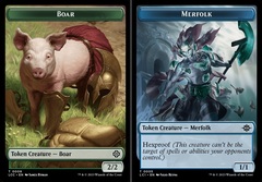 Boar (0009) // Merfolk (0005) Double-Sided Token