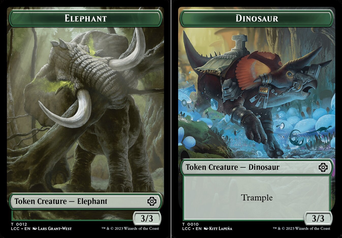 Elephant (0012) // Dinosaur (0010) Double-Sided Token