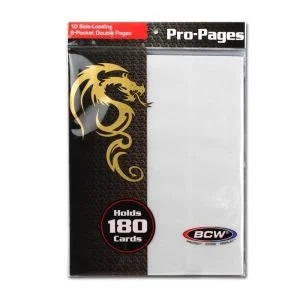 BCW Side Loading 18-Pocket Pro Pages - White