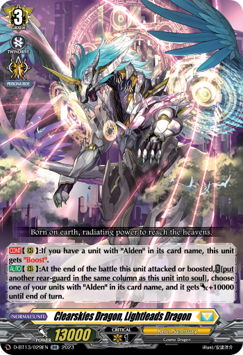Clearskies Dragon, Lightleads Dragon - D-BT13/029EN - RR