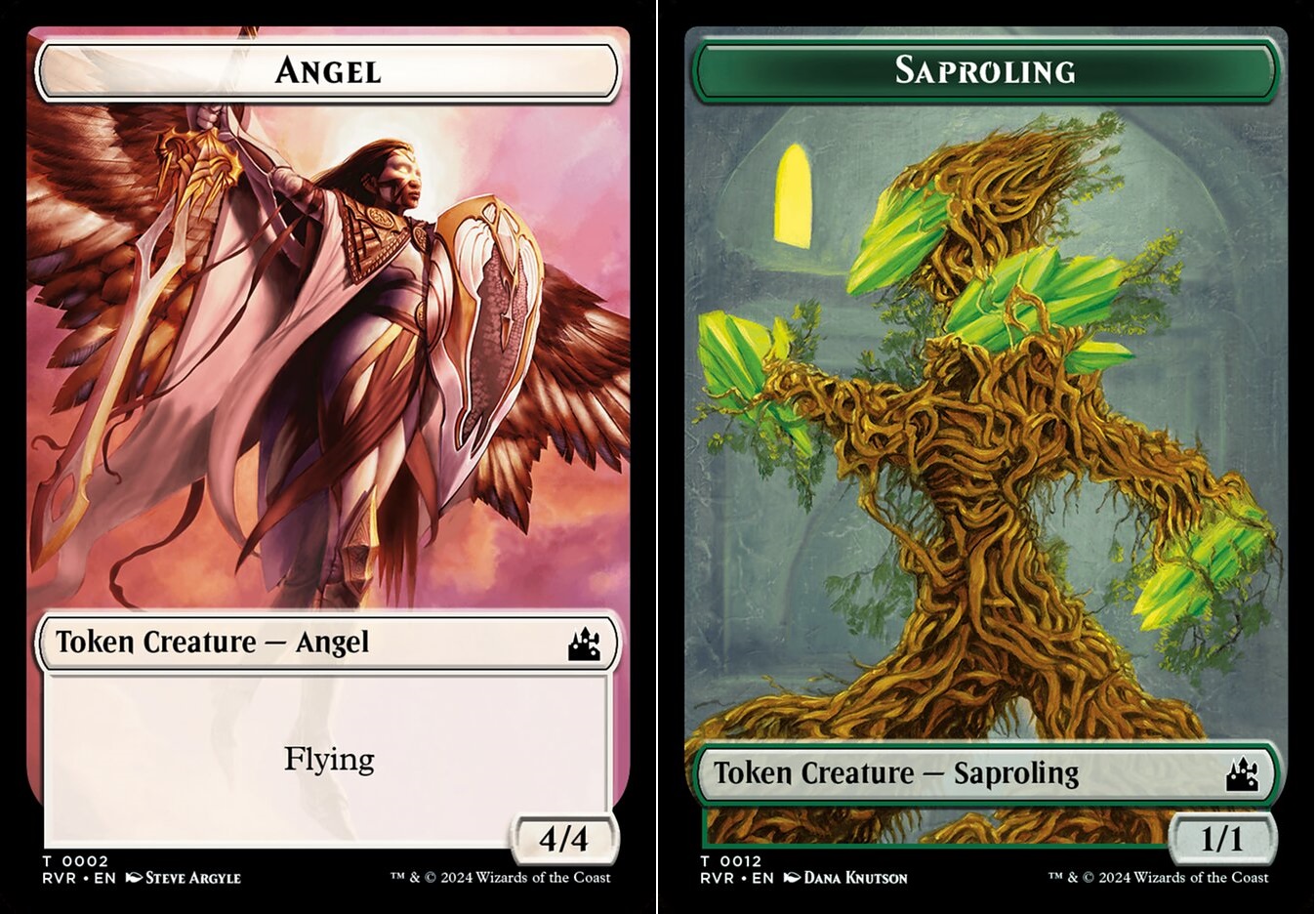 Angel (0002) // Saproling (0012) Double-Sided Token - Foil