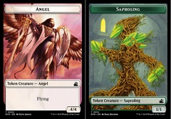 Saproling // Angel (0002) Double-Sided Token - Foil