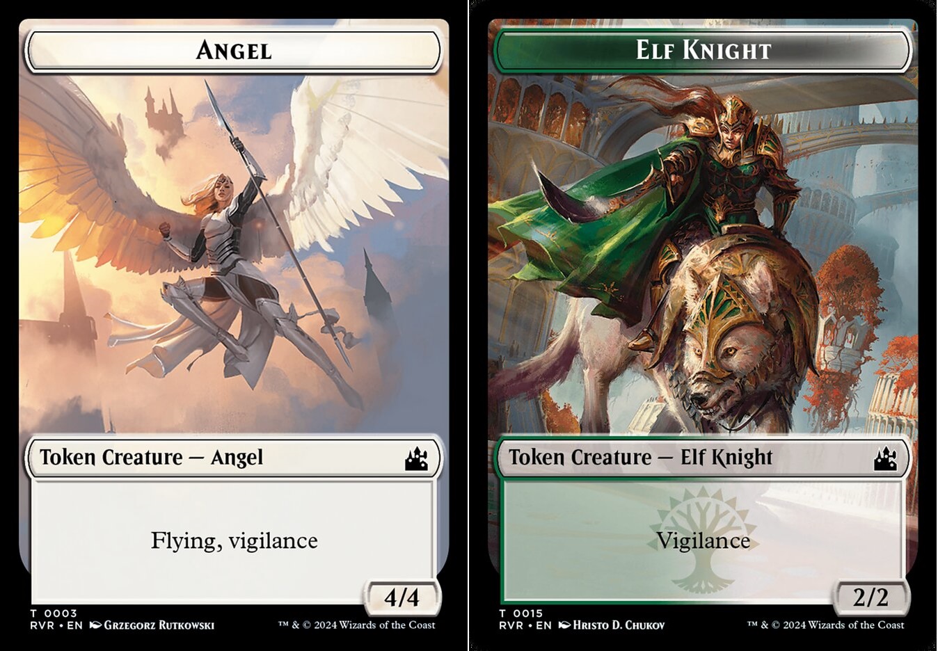 Angel (0003) // Elf Knight (0015) Double-Sided Token - Foil